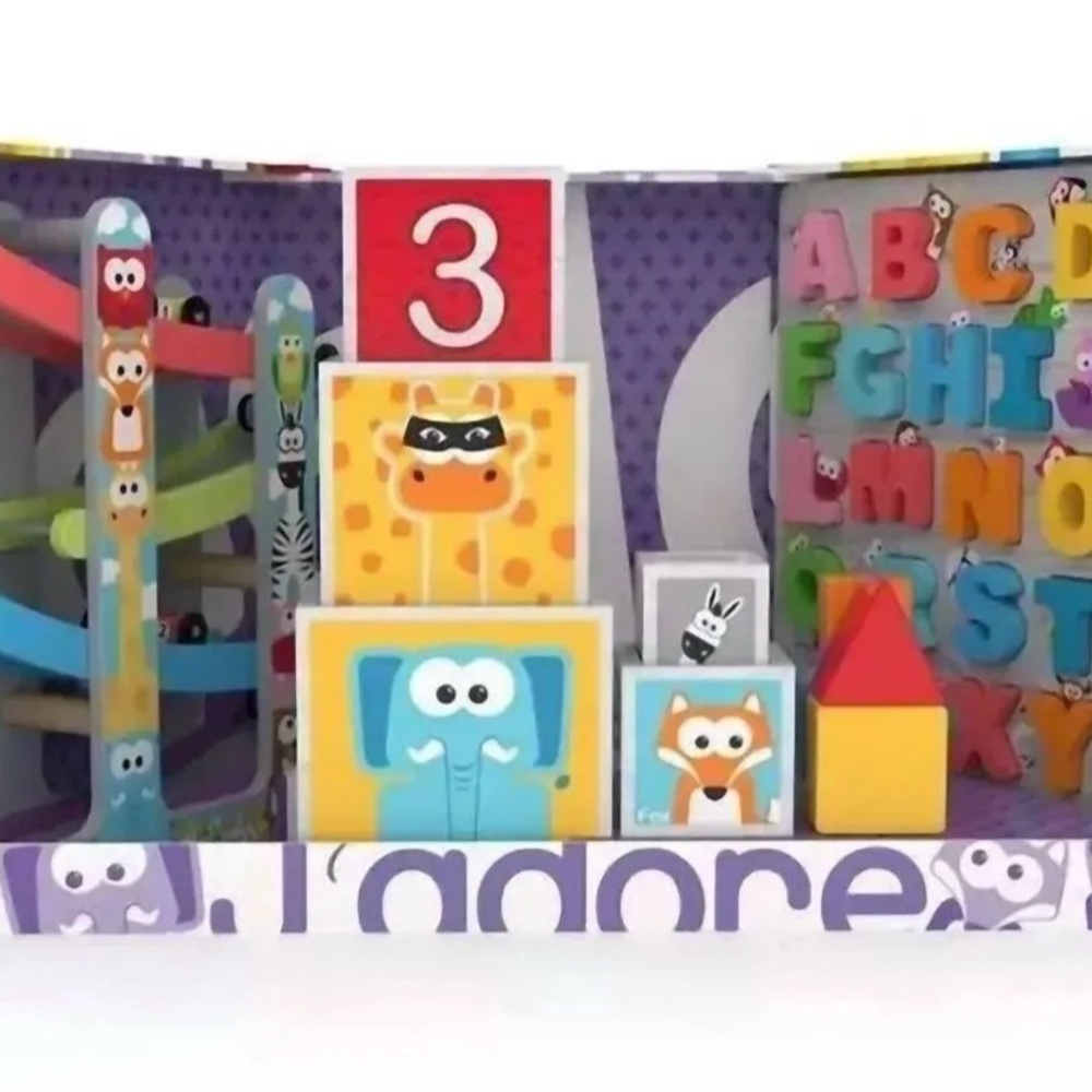 J'adore Race Track, Animal & Number Nesting Blocks, Abc Puzzle Set